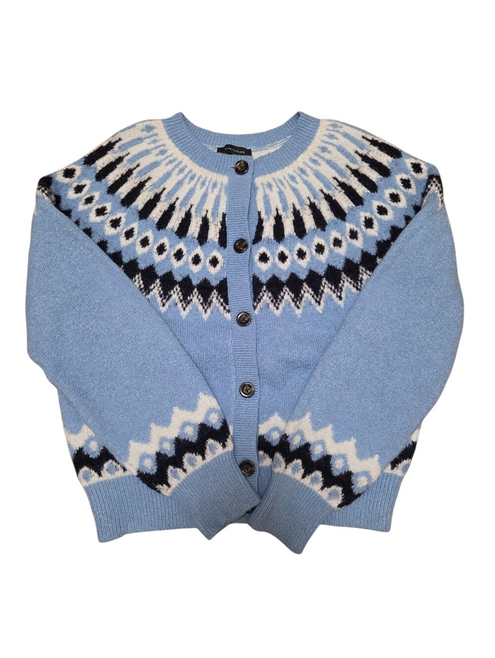 Ann Taylor Nordic Cardigan Fair Isle Knit NWOT